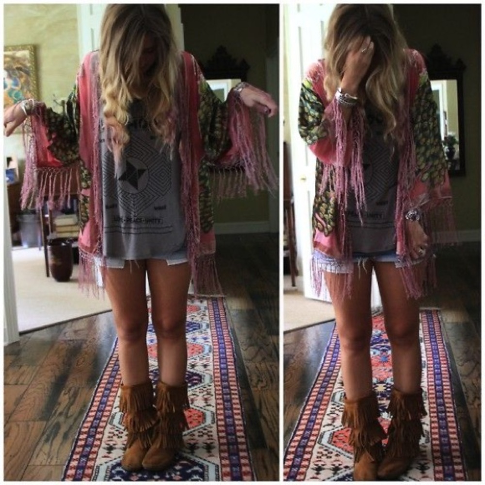 Minnetonka fringe 3 layer boots brown 6 - Picture 4 of 4